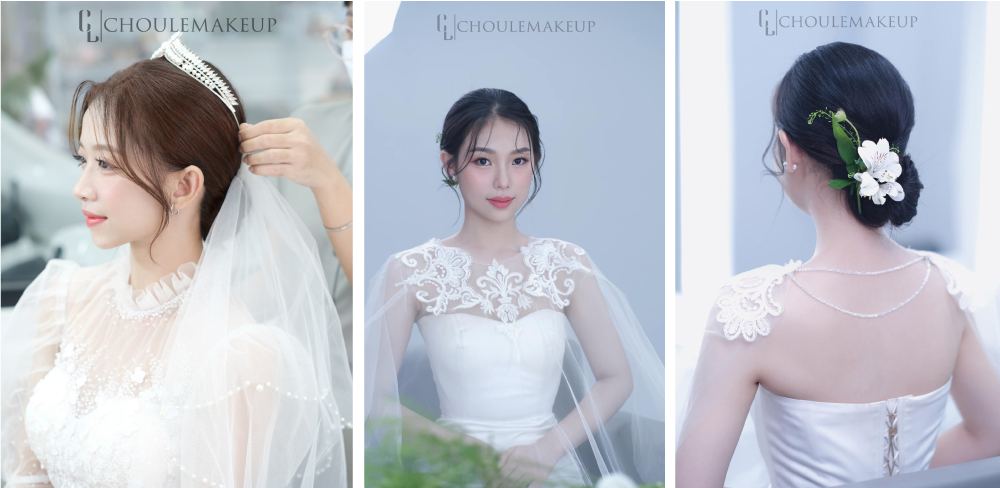 4 kiểu tóc đẹp cho cô dâu trong ngày cưới choule makeup trang điểm cô dâu 2