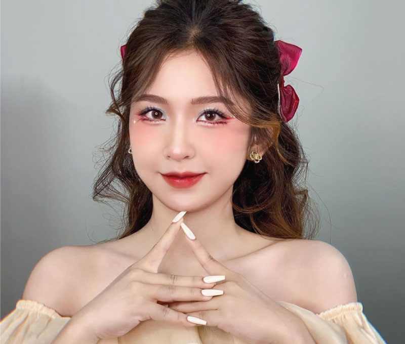 choule makeup trang điểm dự tiệc bridal makeup cô dâu tone makeup scarlet