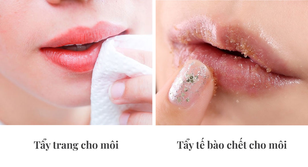 choule makeup trang điểm làm sạch môi tẩy trang cho môi tẩy tế bào chết môi