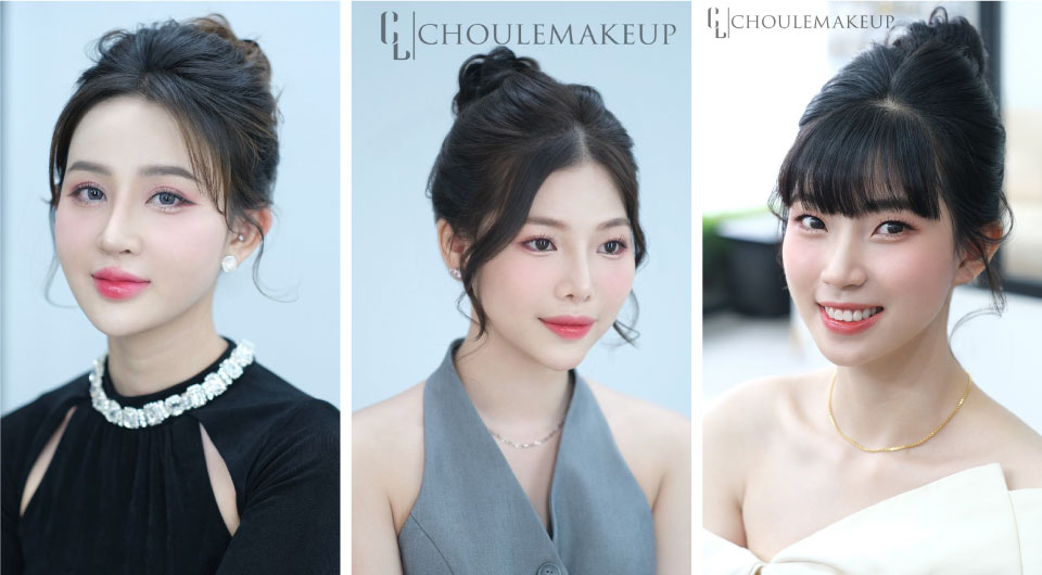 choule makeup trang điểm dự tiệc kiểu tóc đẹp tóc búi cao