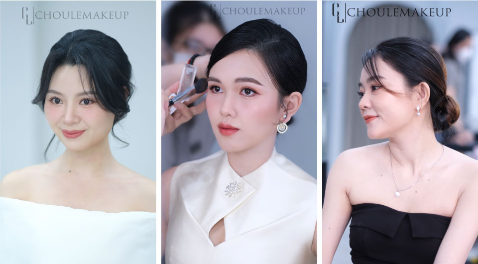 choule makeup trang điểm dự tiệc kiểu tóc đẹp tóc búi thấp