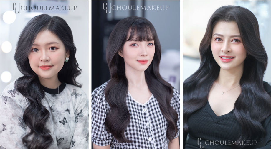 choule makeup trang điểm dự tiệc kiểu tóc đẹp kiểu tóc xõa sóng lơi