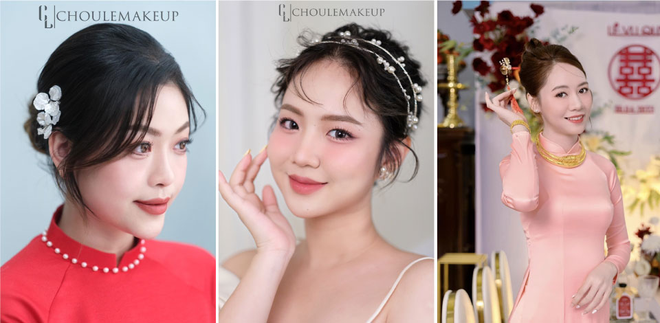 choule makeup trang điểm cô dâu bridal makeup các tóc búi cho ngày cưới