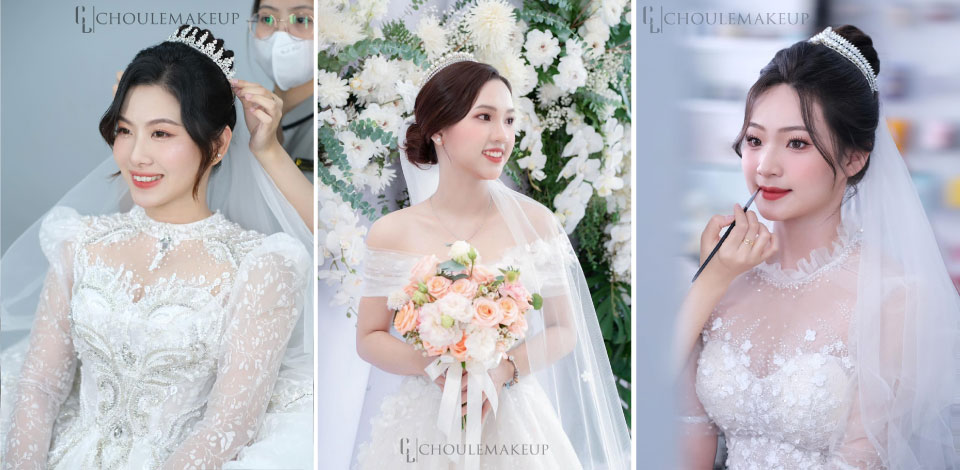 choule makeup trang điểm cô dâu bridal makeup các tóc búi cho ngày cưới