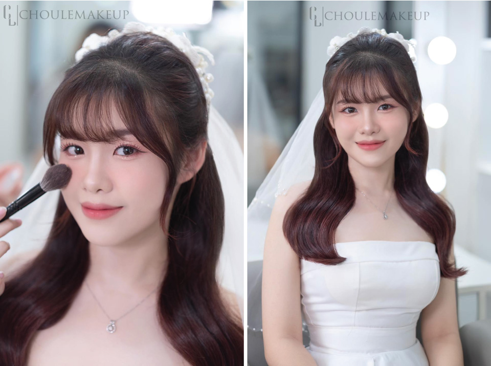 choule makeup trang điểm tone makeup pink coral bridal