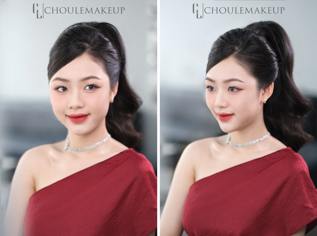 choule makeup trang điểm dự tiệc bridal makeup cô dâu tone makeup scarlet