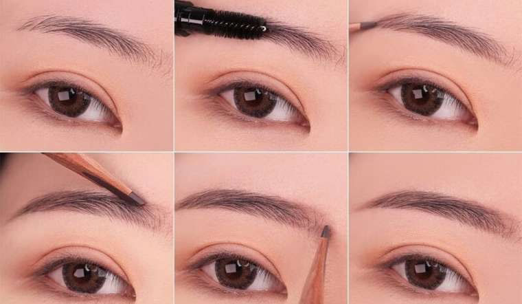 choule makeup trang điểm douyin kẻ chân mày