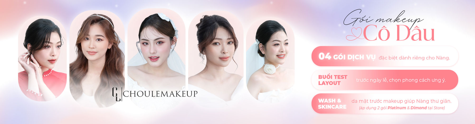 choule makeup trang điểm cô dâu bridal makeup banner website