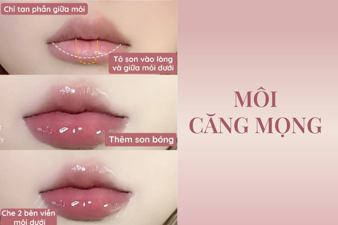 choule makeup trang điểm douyin son môi lipstick môi căng mọng