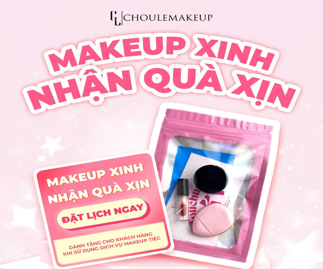 choule makeup trang điểm ưu đãi touch up kit quà tặng makeup tiệc