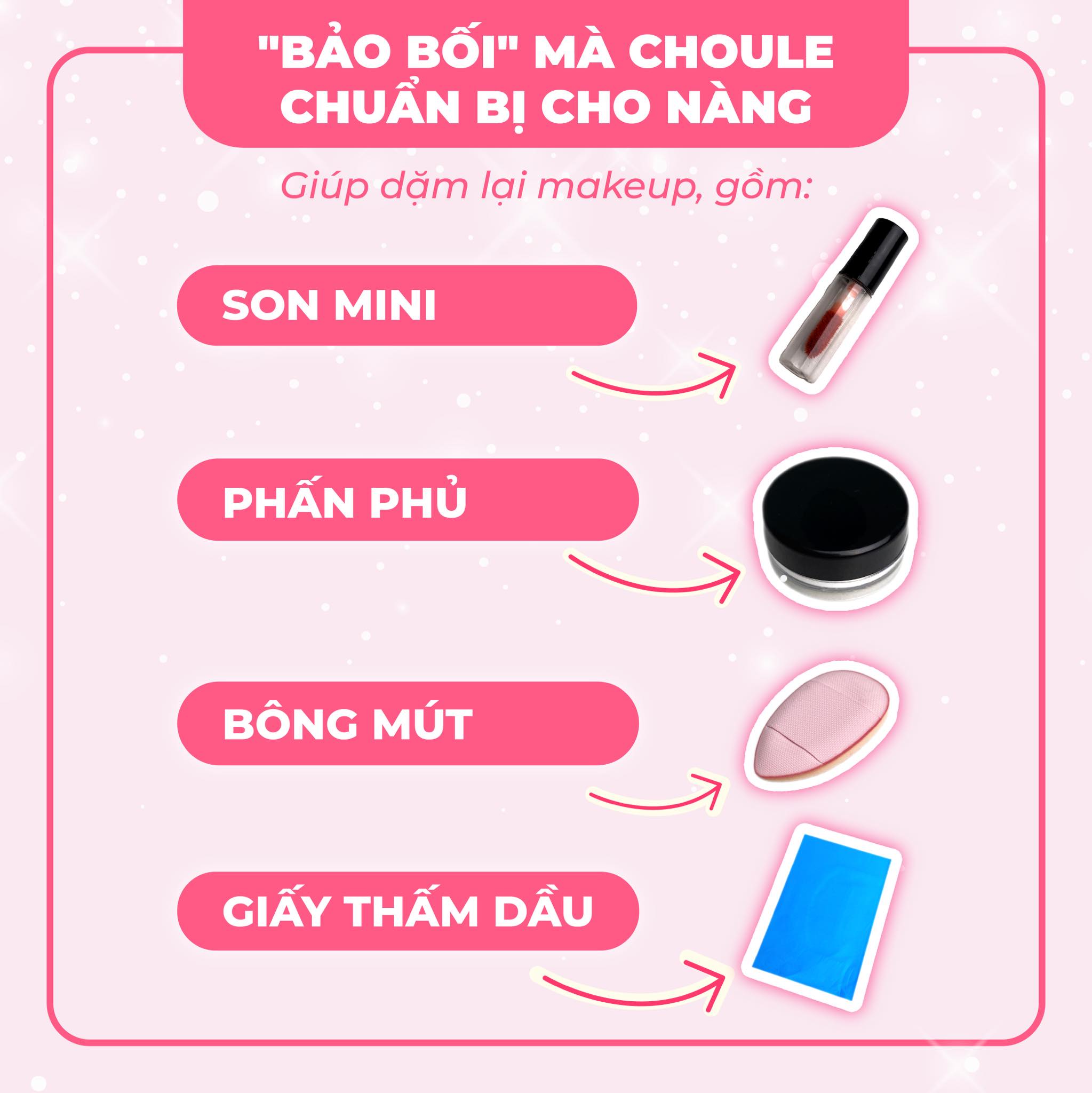 choule makeup trang điểm ưu đãi touch up kit quà tặng